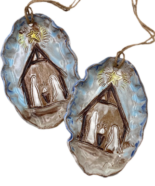 Nativity Ornament w/Jute String