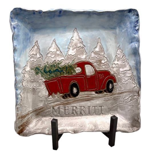 Red Truck 13" X 13" Custom