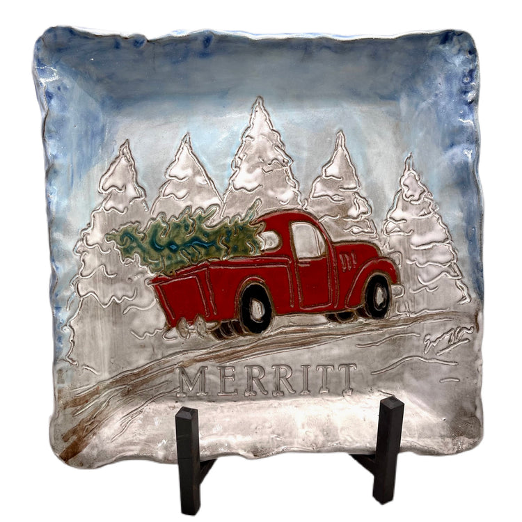 Red Truck 13" X 13" Custom