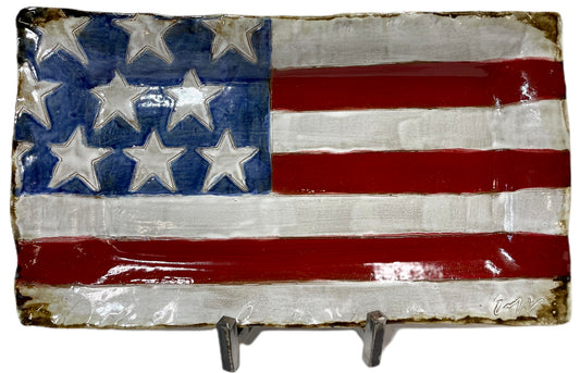XLg Rectangle Server USA Flag  20" X 11"