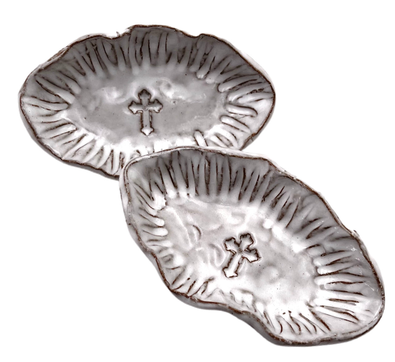 Oval Mini Ring Dish w/Cross Blurred Lines