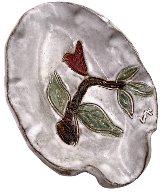 Spoon Rest w/Red Bird