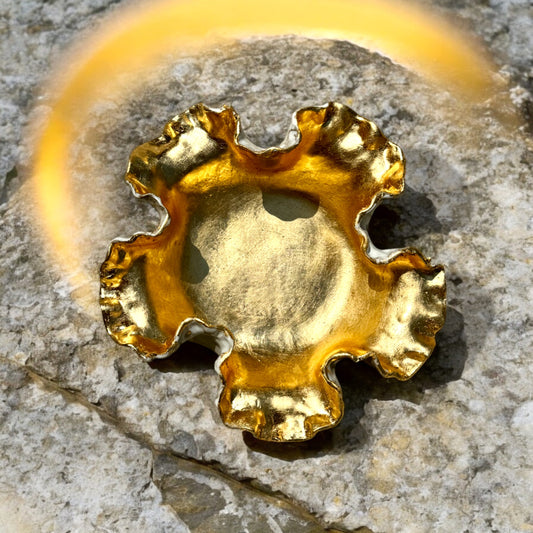 5 Points Sybil  Bowl w/Gold Leaf Apporx. 11" Diam.