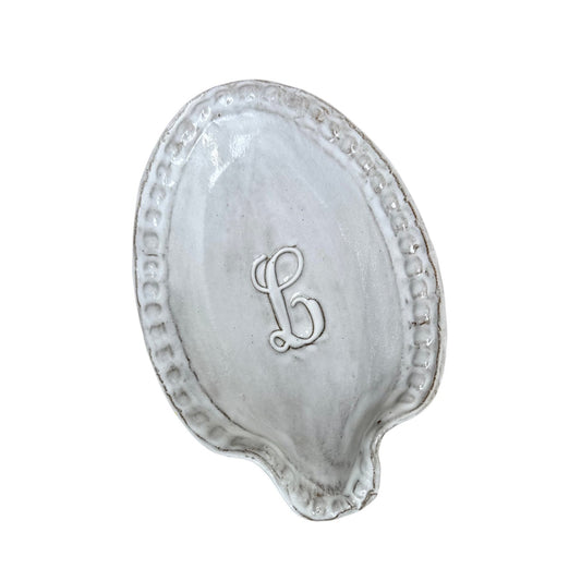 Spoon Rest w/Initial Script Font