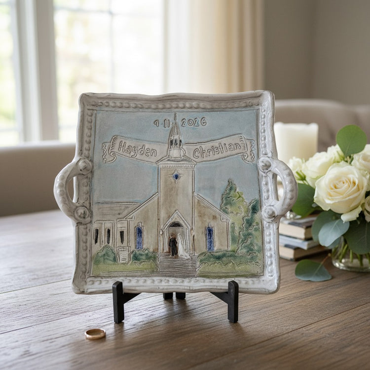 Wedding Bells ALL CUSTOM Tray (You send a picture of the Church/Venue)