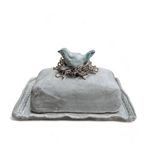 Butter Dish w/1 Bird on Nest