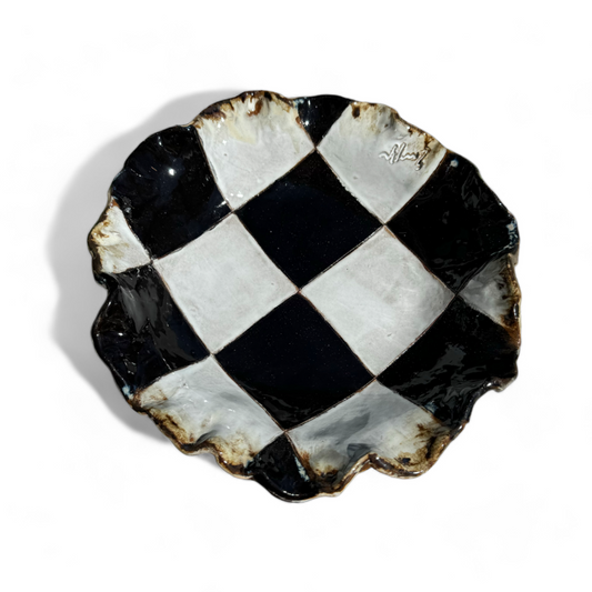 Black & White Checkerboard Bowl