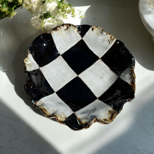 Black & White Checkerboard Bowl