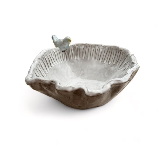 Corner Dip Bowl w/Bird