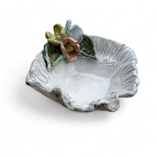 Corner Dip Bowl Colorful Flowers