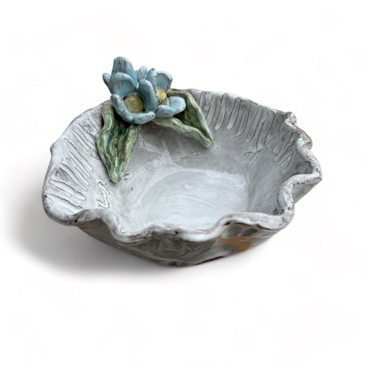 Corner Dip Bowl Blue Flowers