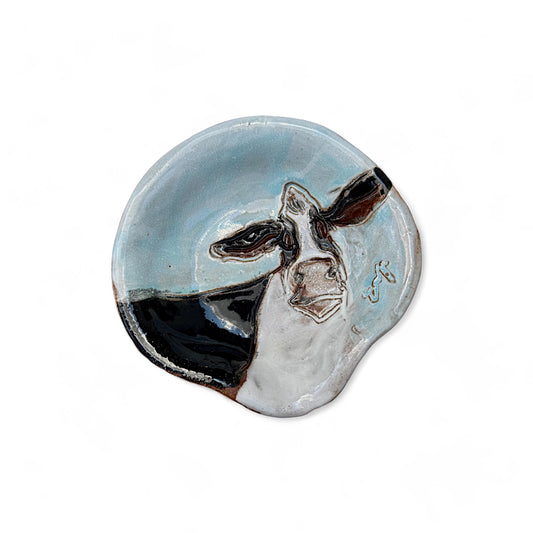 Mini Spoon Rest w/Cow 4"