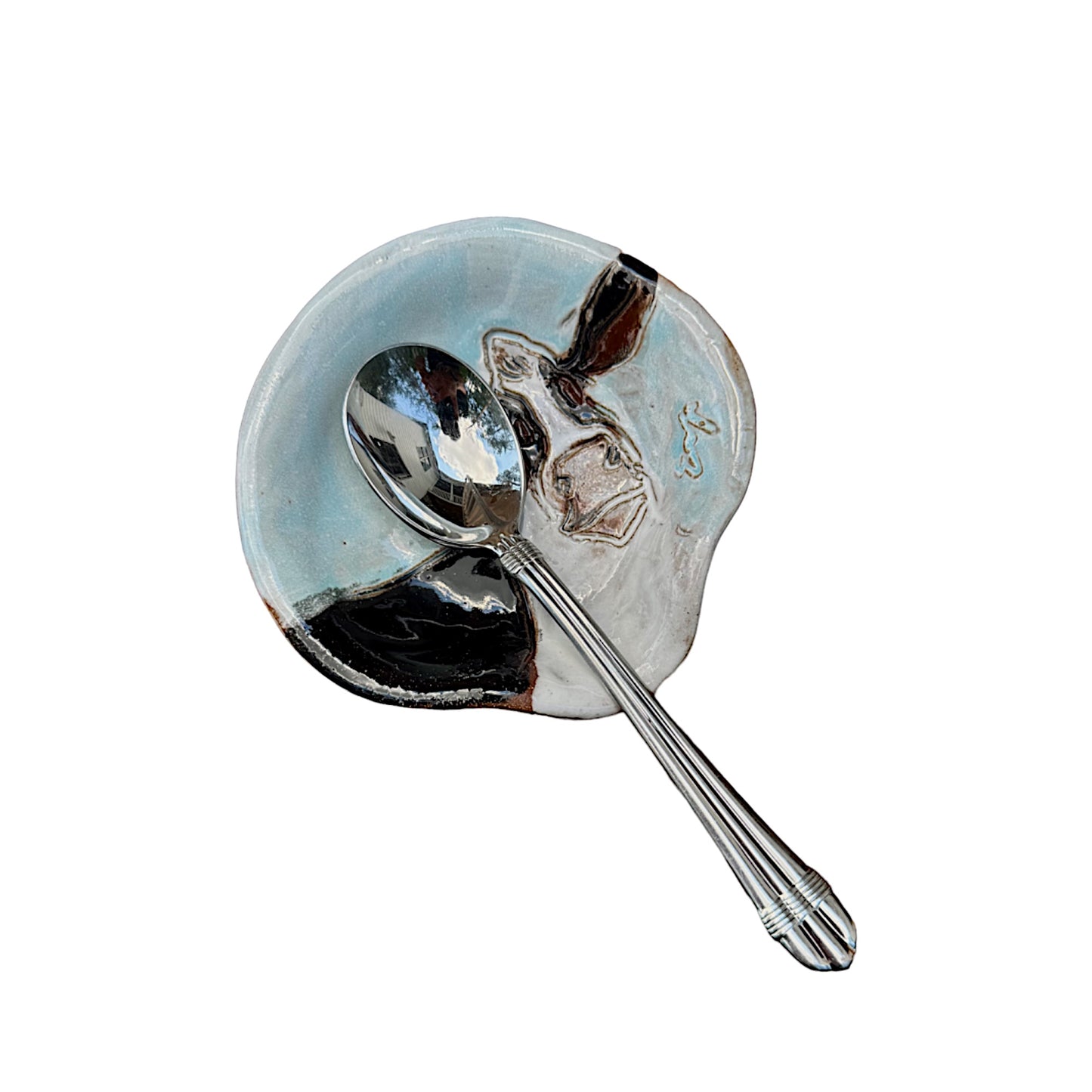 Mini Spoon Rest w/Cow 4"
