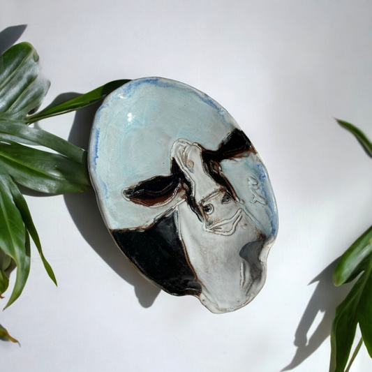 Spoon Rest w/Cow Blue