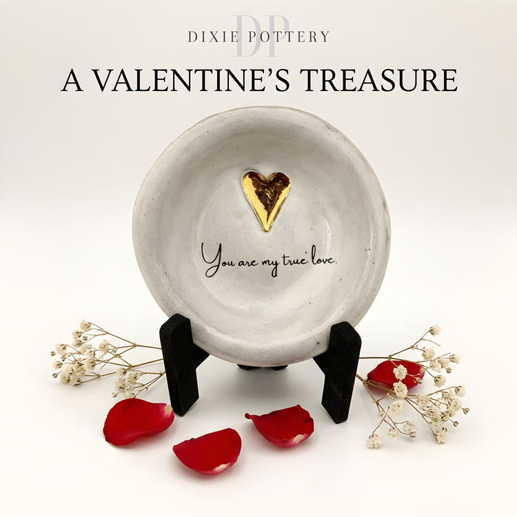 You are my true love, 4" Ring Dish & Easel Bundle