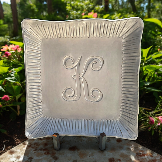 13" X 13" Single Intial Tray Script Letter