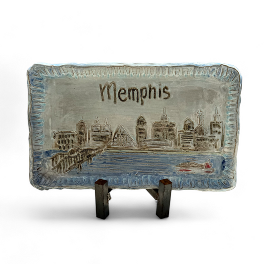 Memphis Engraved Skyline Tray 6 X 10