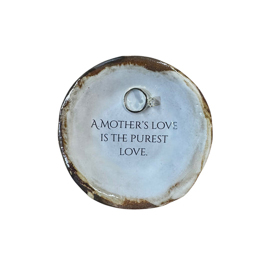 A Mother's love is the purest…Ring Dish Rusted Antique White