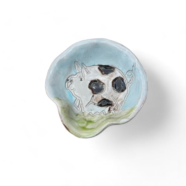 Mini Spoon Rest w/Pig 4"