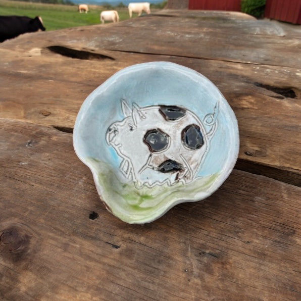 Mini Spoon Rest w/Pig 4"