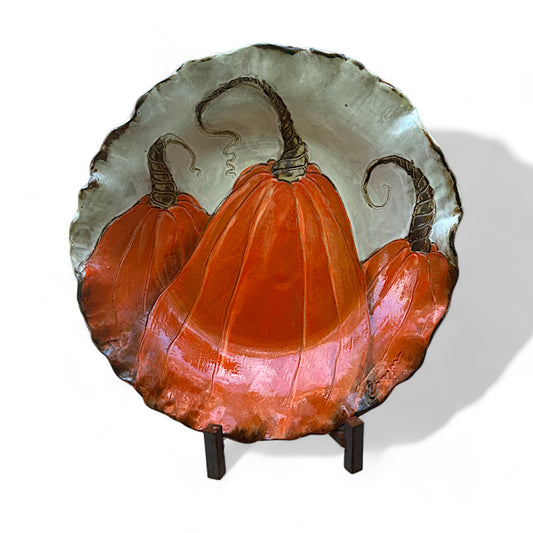 3 Pumpkin Bowl Orange Approx. 14" Diam.