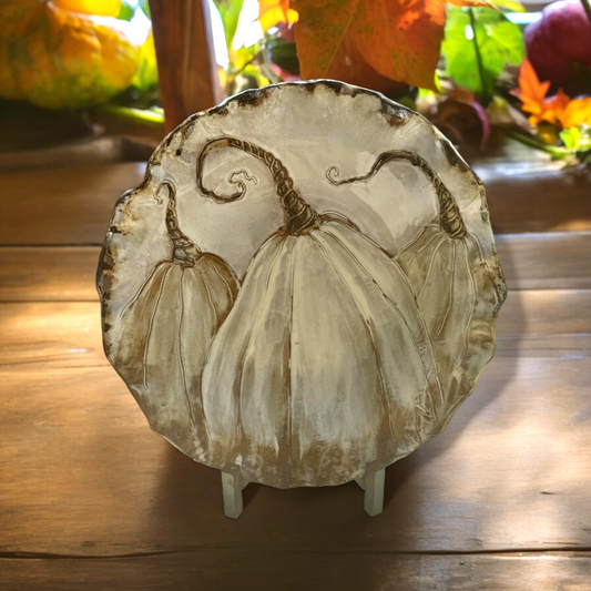 3 Pumpkin Bowl Matte White Approx. 14" Diam.