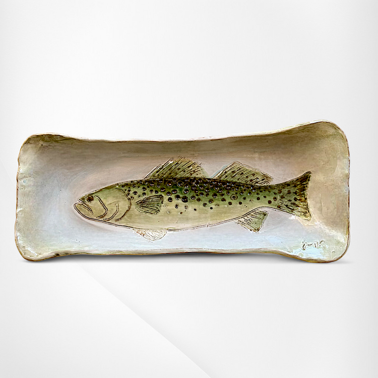 Bread Tray w/Fish Speckled Trout 17" X 6½"