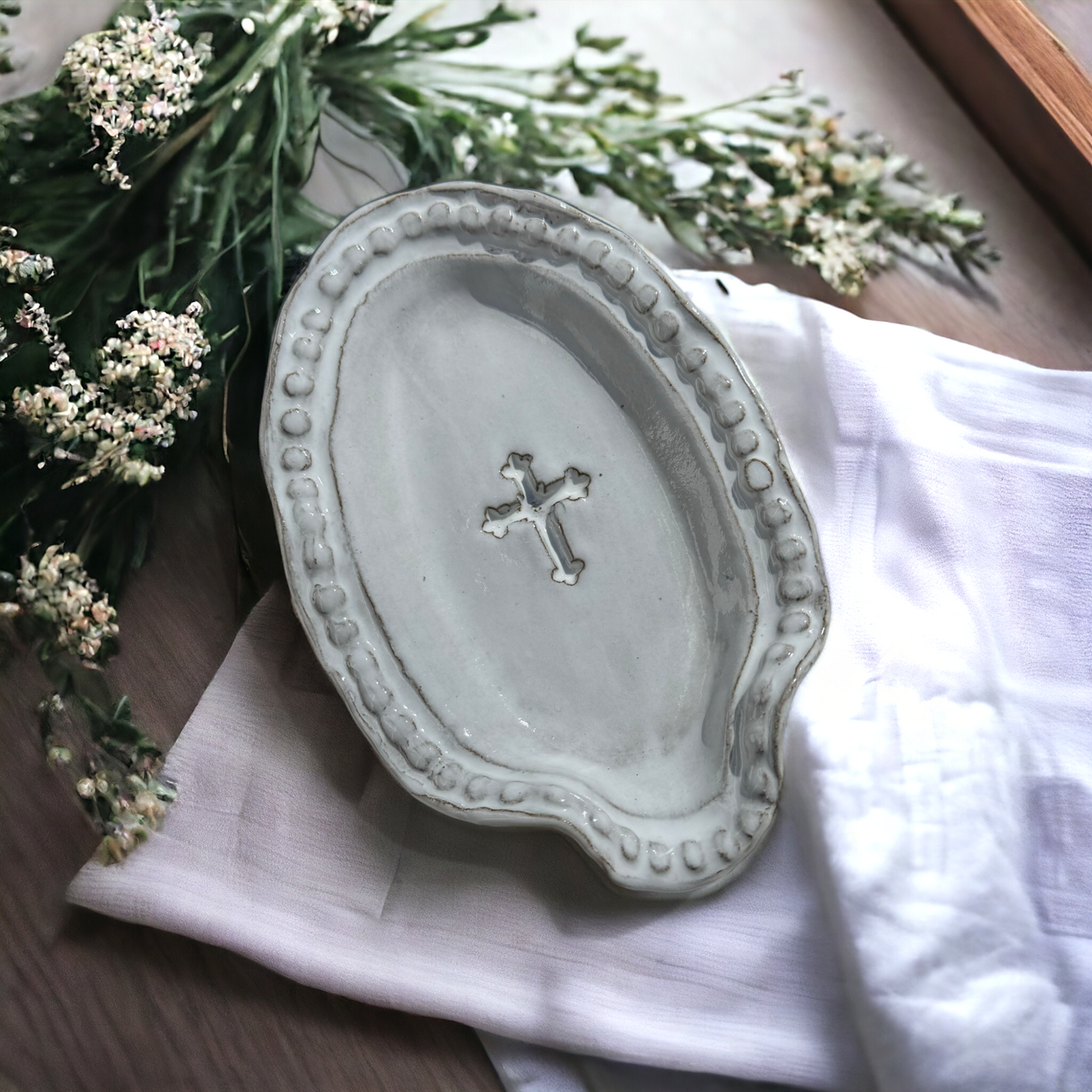 Spoon Rest w/Cross Savannah