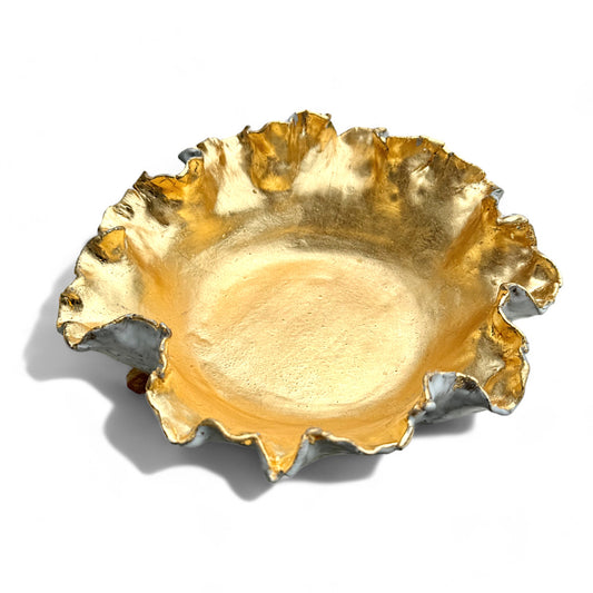 Sybil Bowl Gold Leaf Approx. 10" Diam.