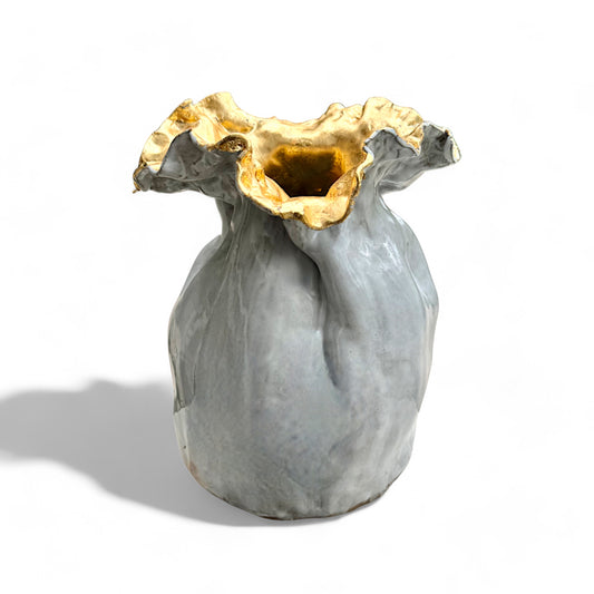 Jumbo Sak Vase w/Gold Leaf