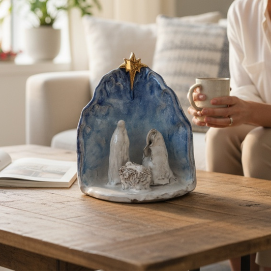 Nativity Blue w/22K Gold Luster Star