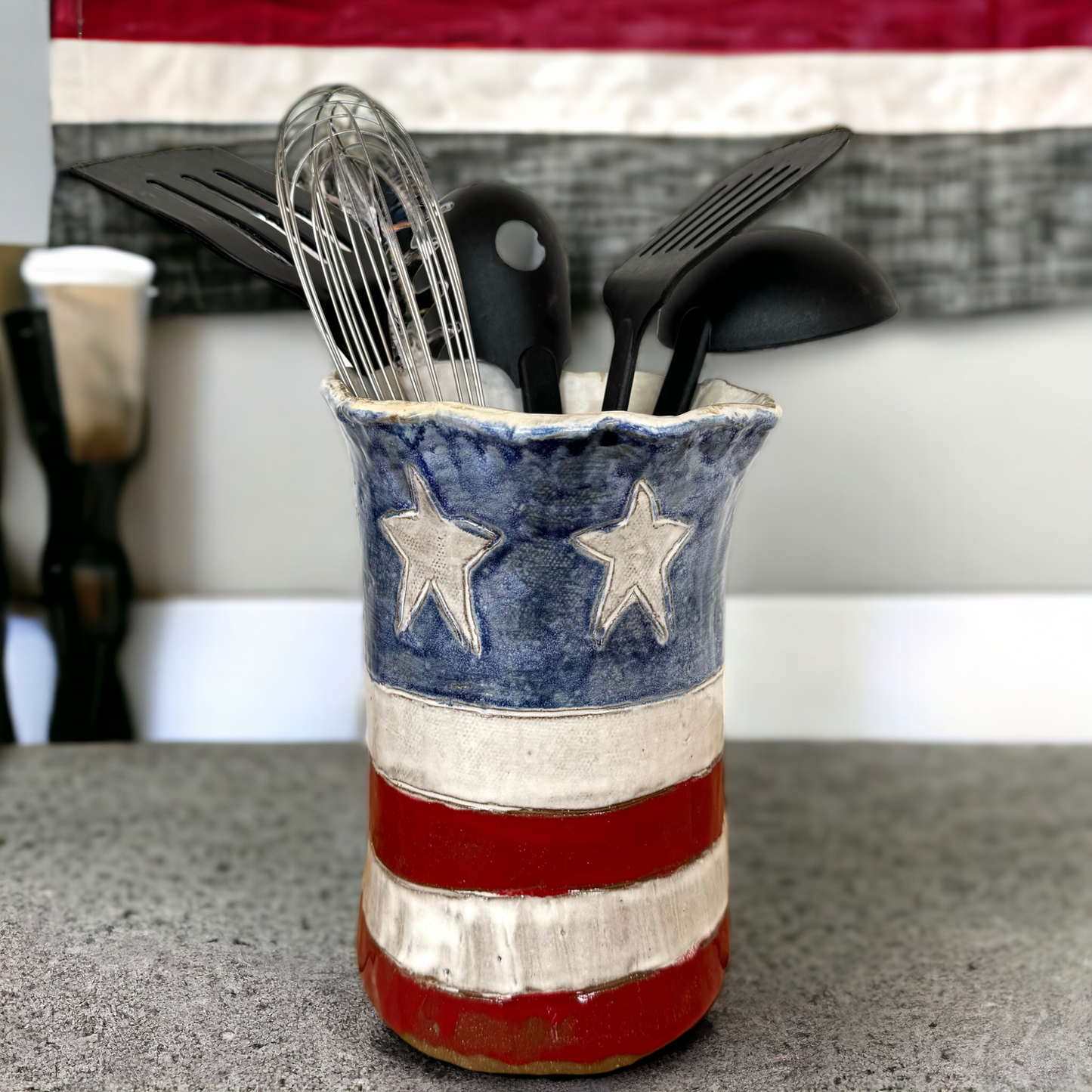 Utensil Holder - Flag