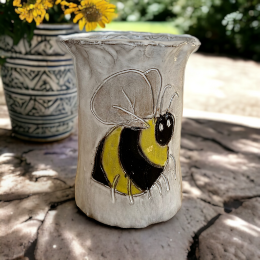 Vase 7" X 6" Bumble Bee