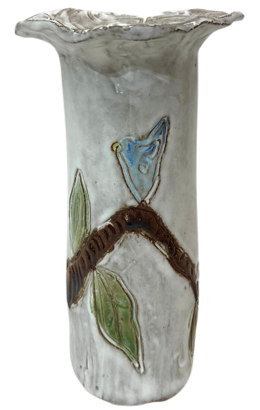 Vase 7.5" Tall Blue Bird on Branch