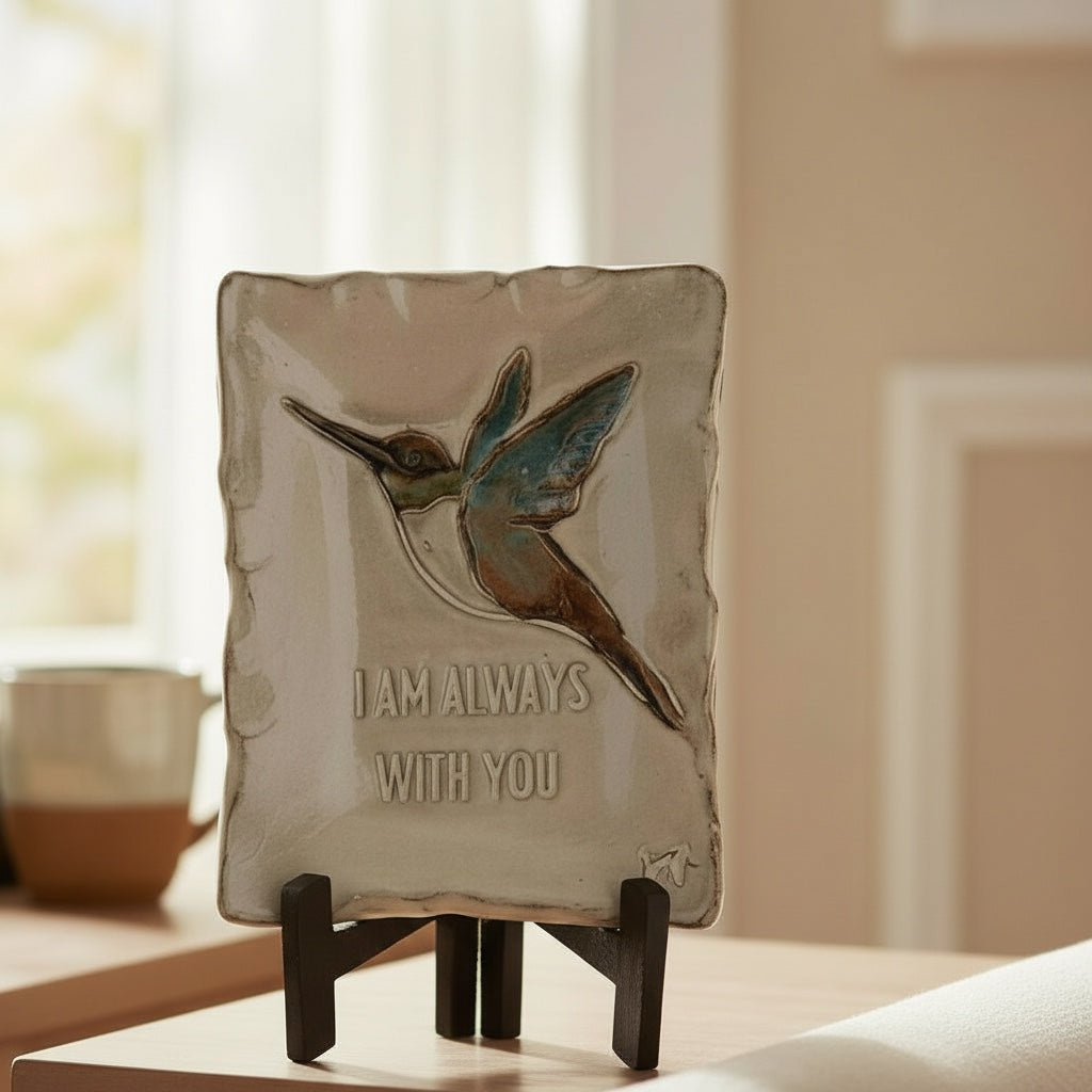 Hummingbird Tray "I am always with you" 4" X 6"