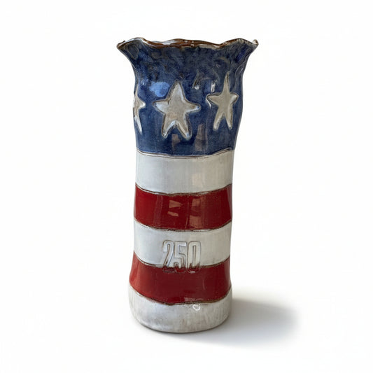 Celebrate America! Flag 250 Vase 10" X 7"