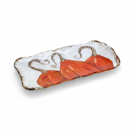 Pumpkin Server Orange. 17.5" X 8.5"