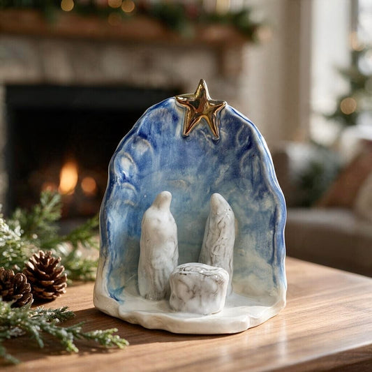 Nativity Blue w/22K Gold Luster Star