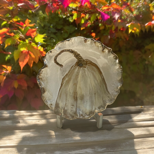 Pumpkin Bowl Matte White Approx. 10.5" Diam.
