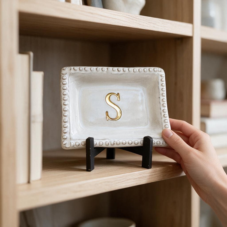 Dixie Tray 5" X 6½" Savannah w/Block 24K Gold Luster Letter