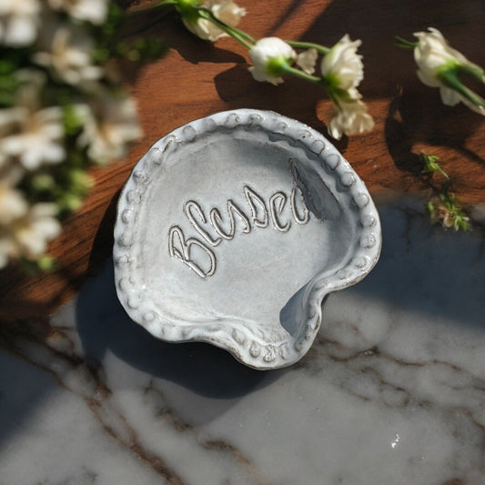 Mini Spoon Rest w/Blessed 4"