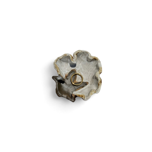 Cotton Boll Mini Ring Dish 2"