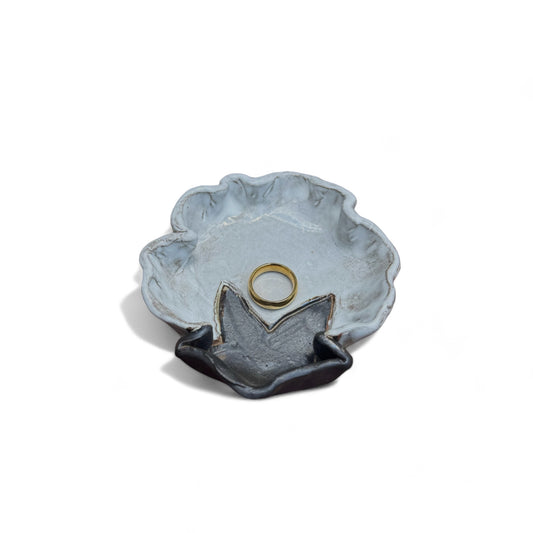 Cotton Boll Ring Dish 4"