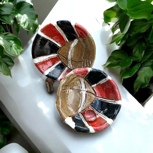 Georgia Football Ring Dish 4" & Easel Bundle