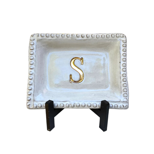 Dixie Tray 5" X 6½" Savannah w/Block 24K Gold Luster Letter