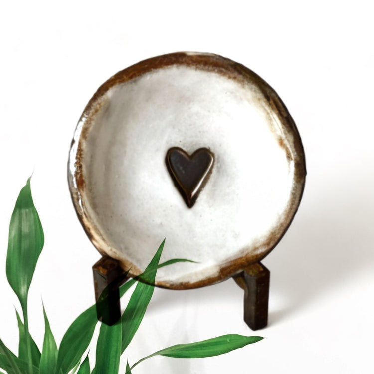 Heart Ring Dish 4" w/Antiquing