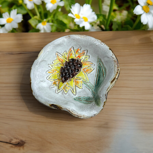 Mini Spoon Rest Sunflower 4"