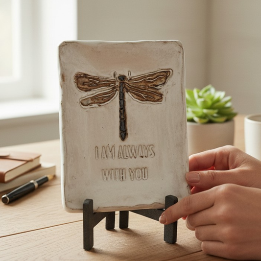 Dragonfly Tray "I am always with you" 5" X 6½"