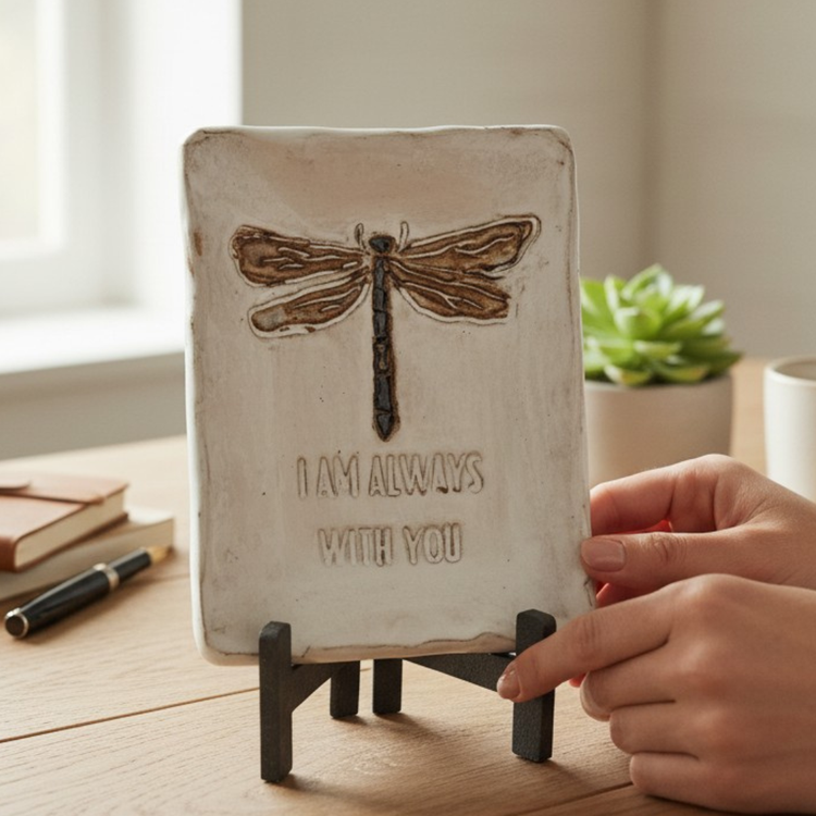 Dragonfly Tray "I am always with you" 5" X 6½"