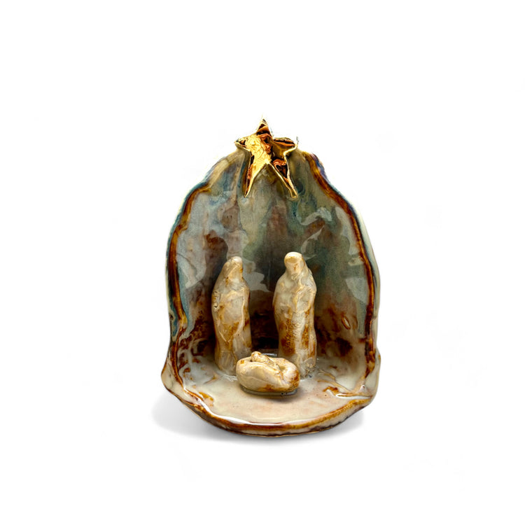 Nativity Scene w/22K Gold Star High Country Small